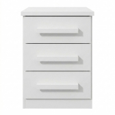 Mesa de Cabeceira 3 Gavetas Baião Branco