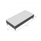 Base Box Solteiro Sommier ORTOBOM - Camurça Bege