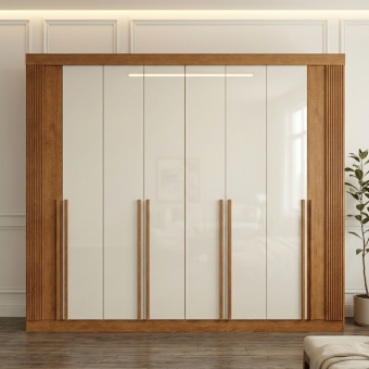 Guarda-Roupa Casal Ripado Boston 8 Portas 8 Gavetas 100% MDF