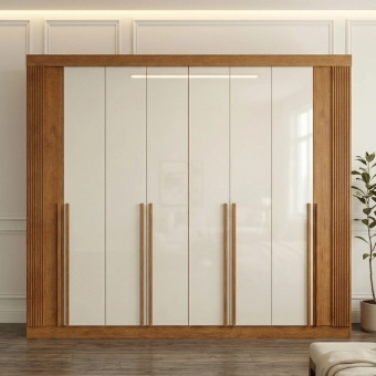Guarda-Roupa Casal Ripado Boston 8 Portas 8 Gavetas 100% MDF