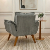 Poltrona Decorativa Opala com Molas e Espuma D28 - Jolie Grafite