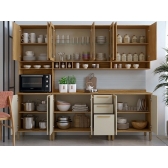 Conjunto de Cozinha Vinhedo 5 Peças Amêndoa/Off Whit