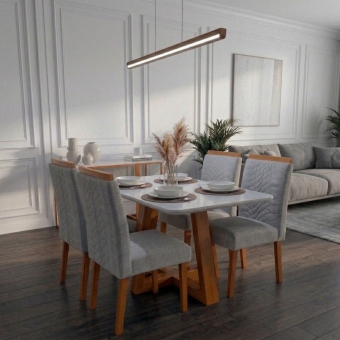Mesa de Jantar 4 Cadeiras Pedro  Madeira Maciça