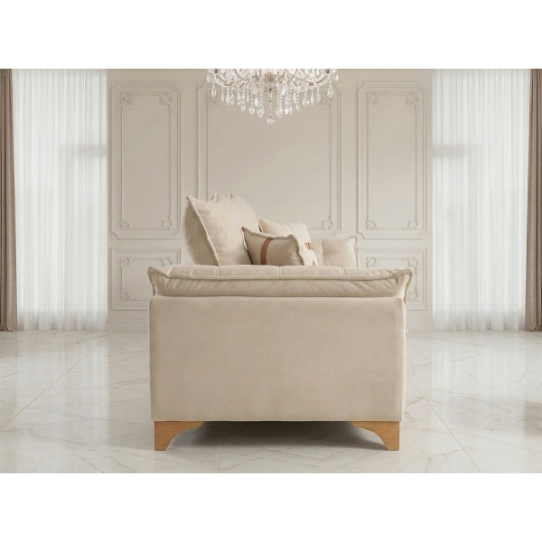 Sofá Living Firenze 2,00m Assento D28 Soft e Molas Espirais - Bege