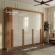 Guarda-Roupa Casal Ripado Boston 8 Portas 8 Gavetas 100% MDF - Cinamomo/Off White