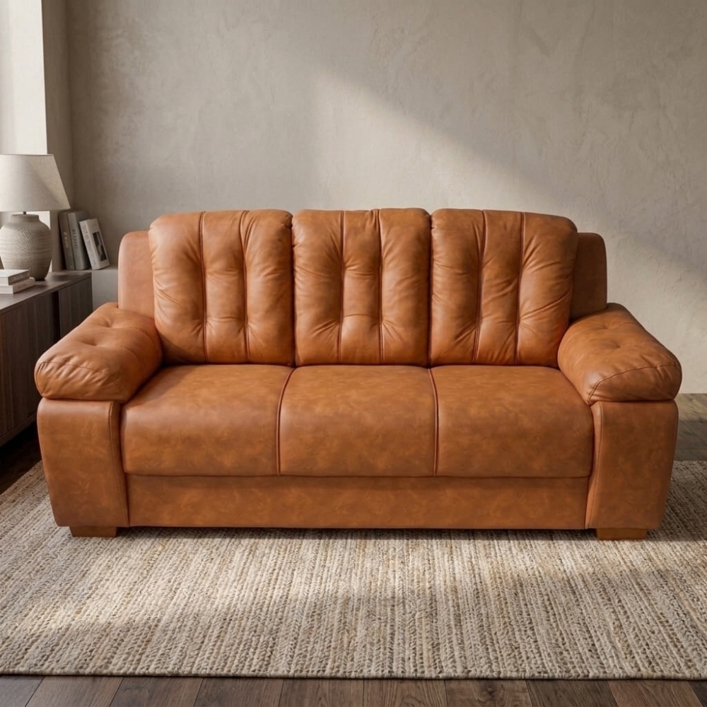 Sofá 3 Lugares Pitsburgo 2.07m Espuma D33 e Molas S - Terracota