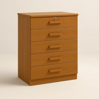 Cômoda Tulsa 5 Gavetas 100% MDF com Chave e Tampo 25mm