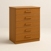 Cômoda Tulsa 5 Gavetas 100% MDF com Chave e Tampo 25mm - Cinamomo