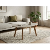 Mesa de Centro Orgânica em Formato de Feijão Retrô - Off White