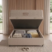 Conjunto Cama Box Baú Casal Colchão Springpocket - Bege