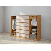 Cômoda 2 Portas 7 Gavetas Bari 1,73m Amêndoa/Off White