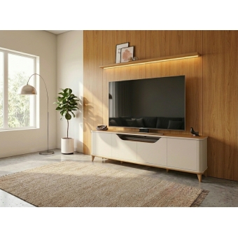 Conjunto Painel Encanto 2,80m com LED e Rack Everest 2,40m