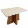 Mesa de Jantar 4 Lugares Porto Tampo de Vidro - Off White/Naturale