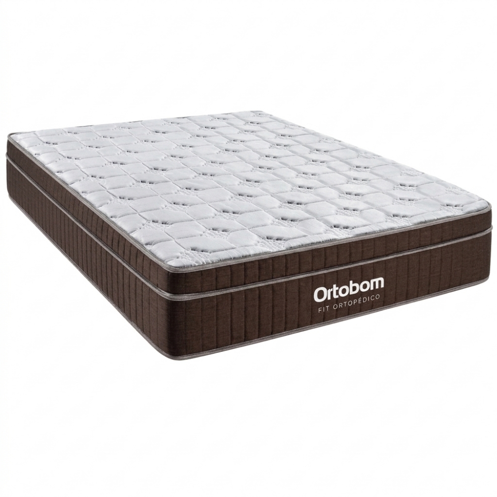 Colchão Casal Fit Ortopédico - Marrom/Branco