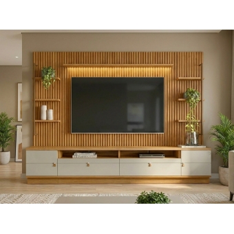 Home Catalunha 3 Peças com Módulos Laterais Natur/Off White