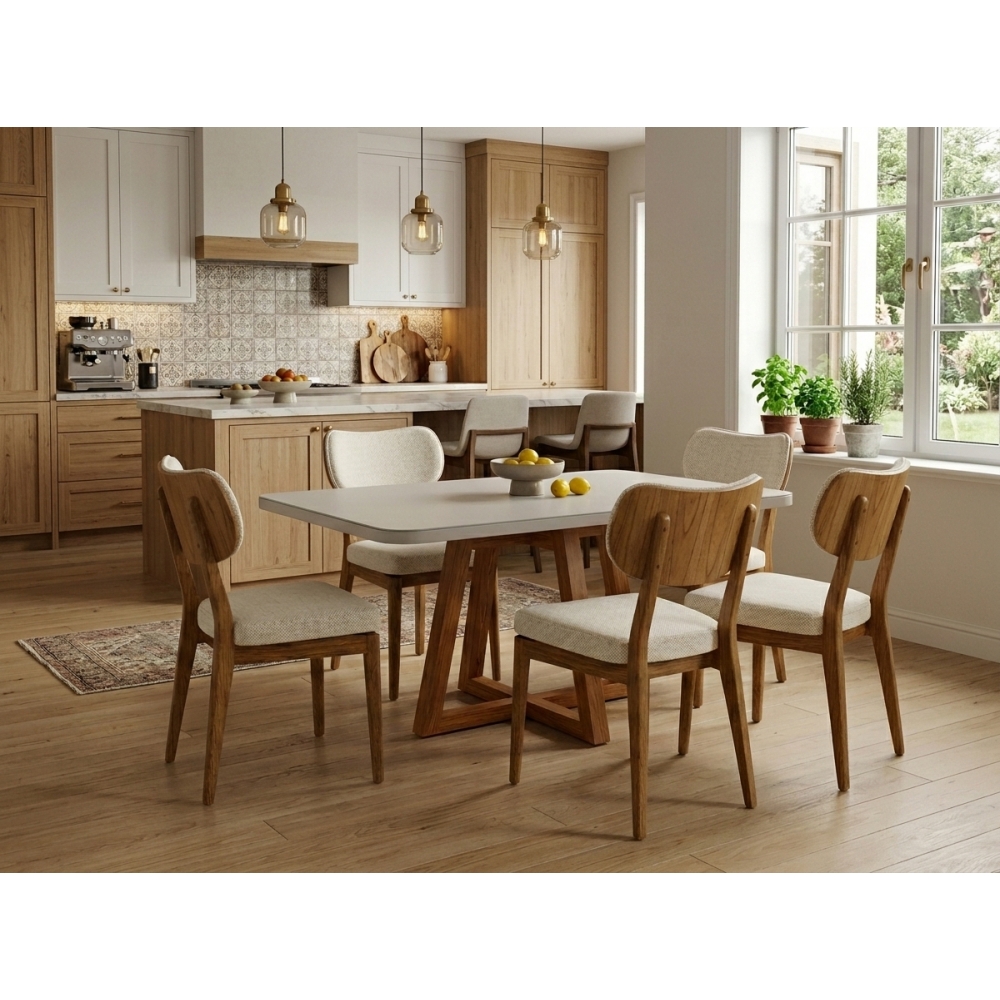 Conjunto Mesa de Jantar Slim 1,30m com 4 Cadeiras Camélia