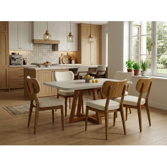 Conjunto Mesa de Jantar Slim 1,30m com 4 Cadeiras Camélia