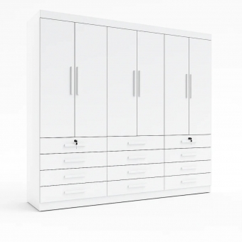 Guarda-Roupa Casal Austin Plus 6 Portas e 12 Gavetas