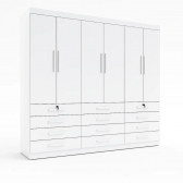Guarda-Roupa Casal Austin Plus 6 Portas e 12 Gavetas - Branco