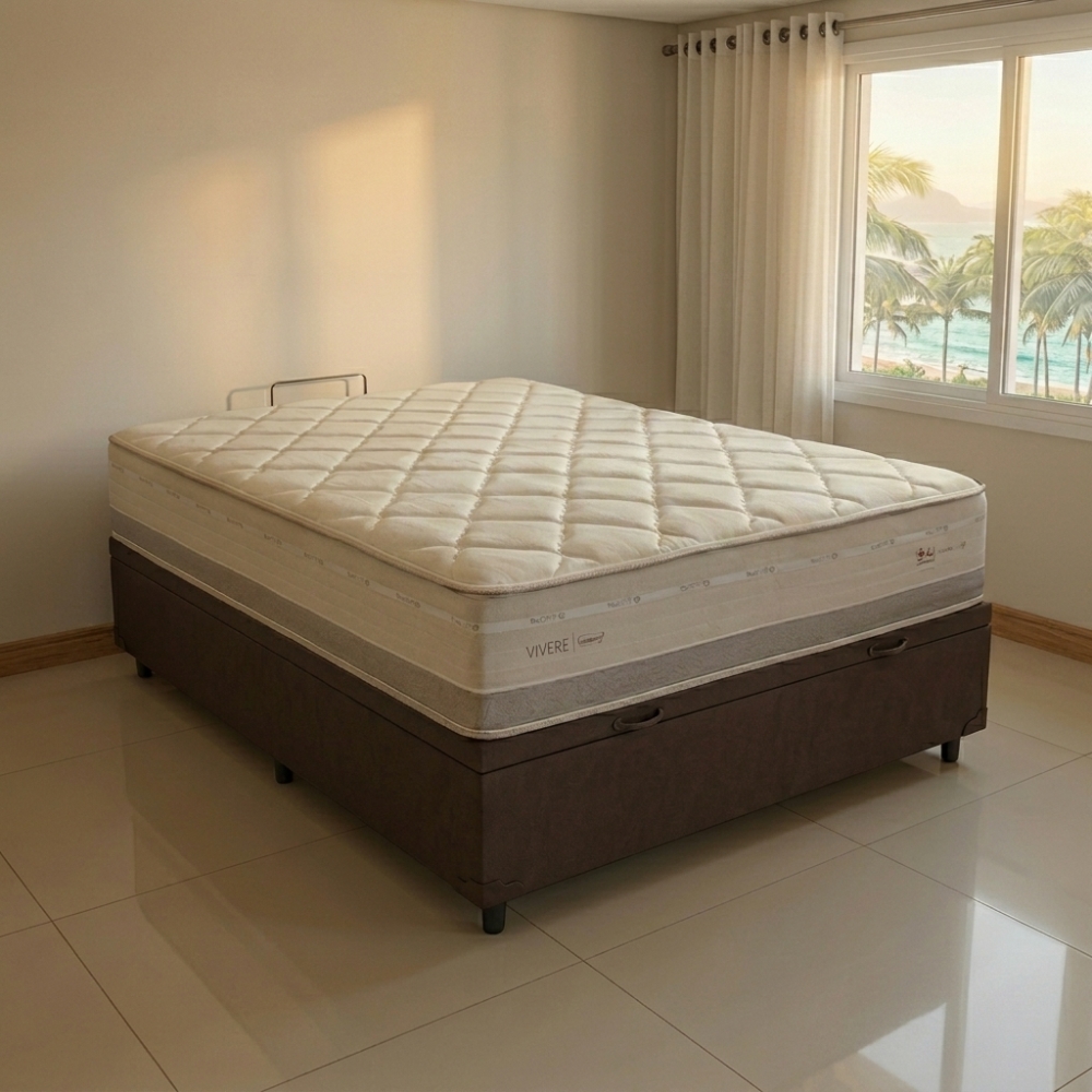 Conjunto Cama Box Baú Casal Vegas 138x188 Vezzo