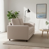 Sofá Cama Casal Morfeo 1.50m com Espuma D28 e Almofadas - Bege