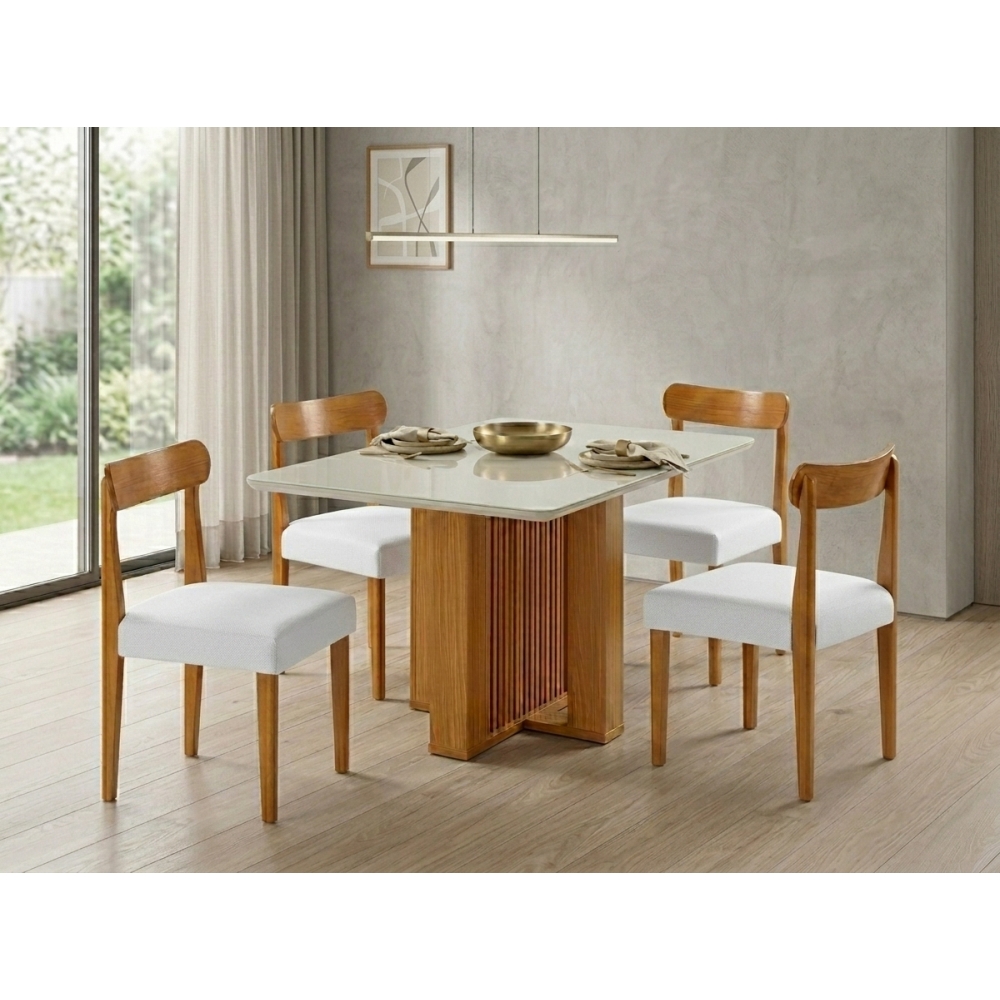 Conjunto Mesa Granada 1,20m com 4 Cadeiras Azaleia