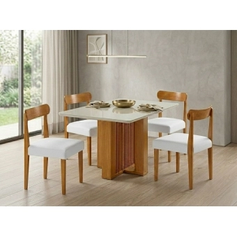 Conjunto Mesa Granada 1,20m com 4 Cadeiras Azaleia