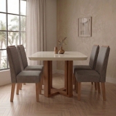 Conjunto Mesa de Jantar Segovia 0,90 com 4 Cadeiras Diva
