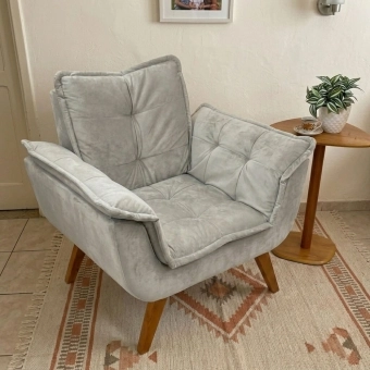 Poltrona Decorativa Opala com Molas e Espuma D28