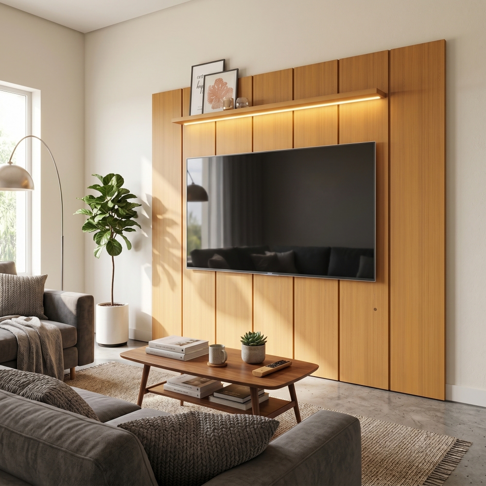 Painel com LED para TV até 75 Polegadas em MDF 2.80m Lumi