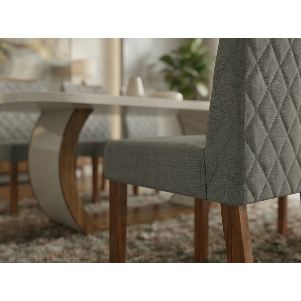 Conjunto Mesa de Jantar Robust 2,20m com 8 Cadeiras Diva