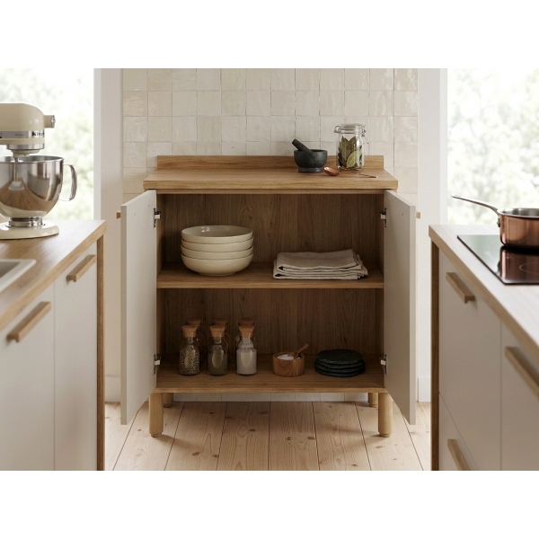 Balcão de Cozinha 2 Portas Vinhedo Amêndoa Off White