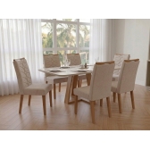 Conjunto Mesa de Jantar Slim 1,80m com 6 Cadeiras Évora