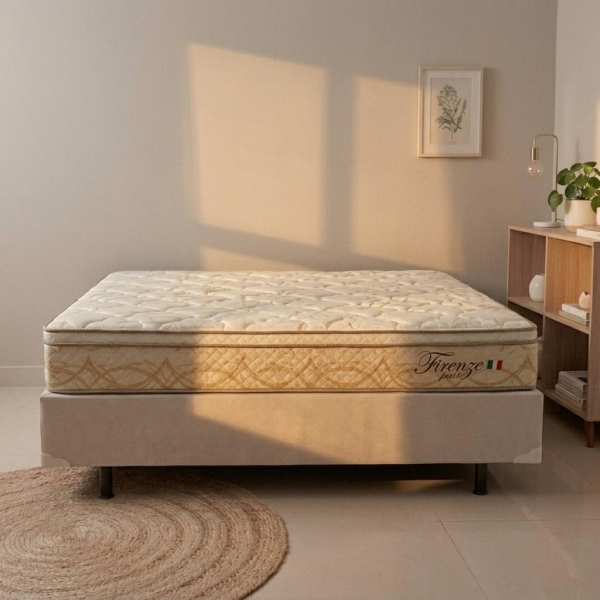 Conjunto Cama Box Casal Firenze 1.38X1.88 Palha