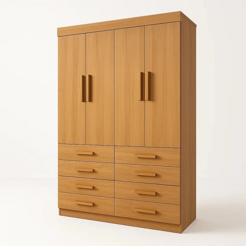 Guarda-Roupa Casal Austin 4 Portas e 8 Gavetas - Cinamomo