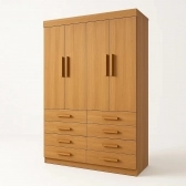 Guarda-Roupa Casal Austin 4 Portas e 8 Gavetas - Cinamomo