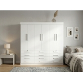 Guarda-Roupa Casal Austin Plus 6 Portas e 12 Gavetas - Branco