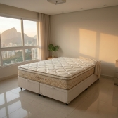 Conjunto Cama Box Baú Queen Firenze 158x198 Palha