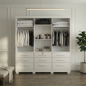 Guarda-Roupa Casal Athenas 3 Portas 9 Gavetas