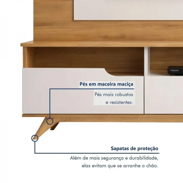 Estante Home Status 2.00m TV até 60 polegadas - Cinamomo/Off White