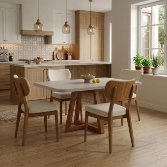 Conjunto Mesa de Jantar Slim 1,30m com 4 Cadeiras Camélia
