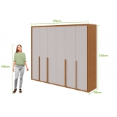 Guarda-Roupa Casal Virtus 6 Portas e 6 Gavetas 100% MDF - Amêndoa/Off White