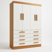 Guarda-Roupa Casal Austin 4 Portas e 8 Gavetas - Cinamomo/Off White