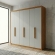 Guarda-Roupa Casal Sollo 6 Portas e 5 Gavetas - Amêndoa/Off White