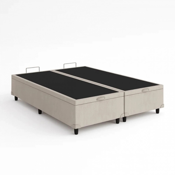 Conjunto Cama Box Baú Queen Firenze 158x198 Palha