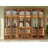 Guarda-Roupa 6 Portas Lumina LED Amêndoa C.Safira