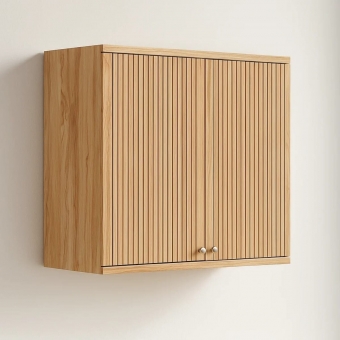 Armário Aéreo de Cozinha Pandora 80cm Duas Portas Ripado MDF