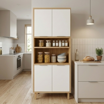 Paneleiro de Cozinha Pandora 100% MDF com Nicho para Micro-ondas