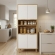 Paneleiro de Cozinha Pandora 100% MDF com Nicho para Micro-ondas - Amêndoa/Off White