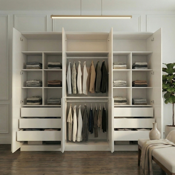 Guarda-Roupa Casal Bianca 6 Portas e 6 Gavetas 100% MDF - Branco